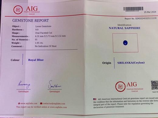 1.05ct 蓝宝石戒指 商品图6