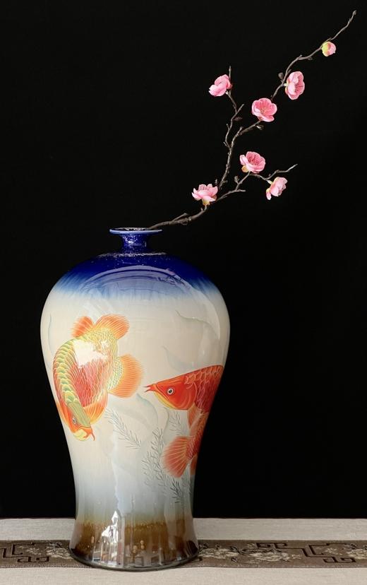 高温色釉加珐琅彩龙迎祥瑞梅瓶（+3000左右运费） 商品图0