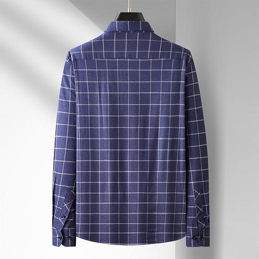 【新款DM】大依优型格子长袖衬衫男宽松加肥加大码男士休闲商务衬衣上衣胖子 商品图2