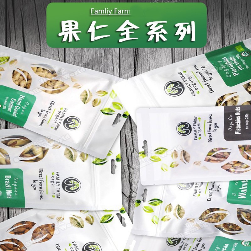 Family Farm生扁桃仁杏仁奶腰果开心果碧根果仁即食坚果不添加