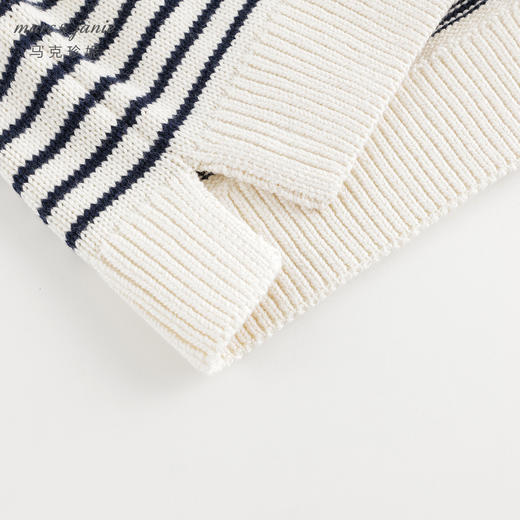 马克珍妮女童学院风撞色条纹针织马甲儿童背心2024秋装新款241680 商品图5