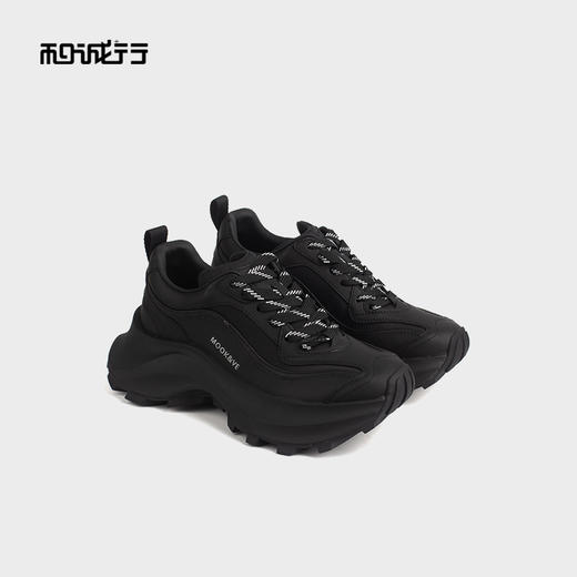 和诚行 2024秋冬新款时尚真皮运动休闲鞋女百搭厚底老爹鞋1900054 商品图4