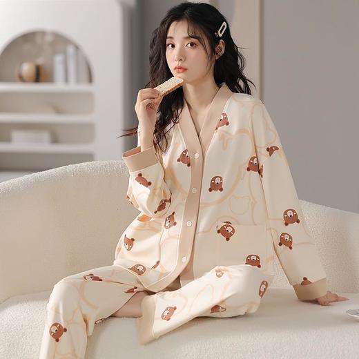 抖音同款长袖睡衣女2024年秋季新款春秋季学生可爱小熊家居服两件套装 商品图0