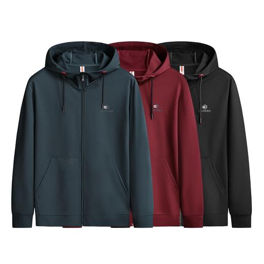 【新款DK】大依优型大码男装连帽夹克加肥加大休闲夹克胖子宽松弹力运动外套上衣 商品图3