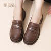 信诺 真皮舒适女鞋 2024新款秋季一脚蹬软底单鞋复古乐福鞋小皮鞋Q1317-3 商品缩略图3