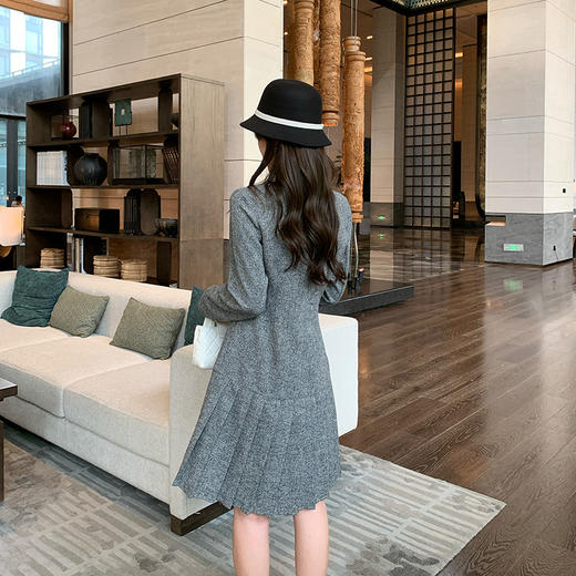 奢姿2024年秋季新款大码女装花边拼接裙子胖妹妹韩系百褶连衣裙9943890201 商品图3