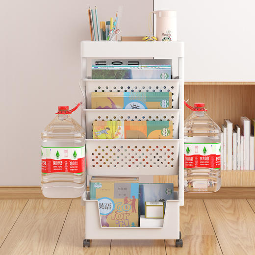 【带轮可移动书架 收纳书本文具 分类收纳】学霸在用的课桌旁收纳架 学生书桌边放书架可移动阅读架 儿童多层绘本架 商品图2