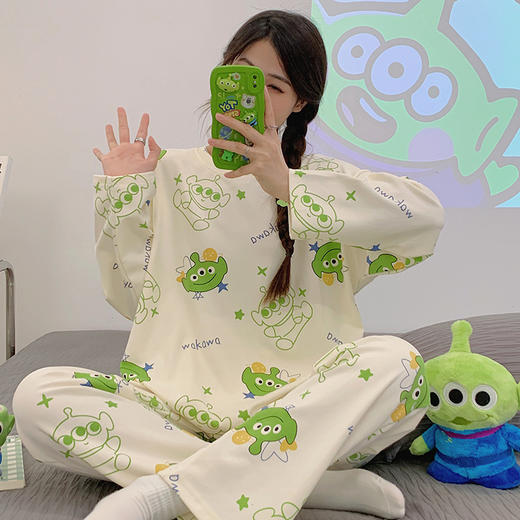 2024年秋季新款睡衣女长袖春秋天薄款两件套装女款草莓学生家居服可外穿 商品图6