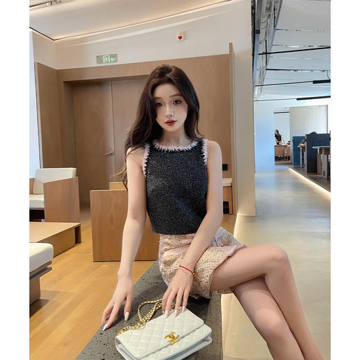 清仓捡漏 LINCHAOZHANG【blackpin】七夕胶囊款LH240095 小香挂脖 LQ240363 半裙时尚套装 商品图2