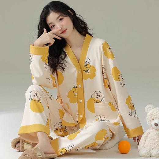 抖音同款长袖睡衣女2024年秋季新款春秋季学生可爱小熊家居服两件套装 商品图3