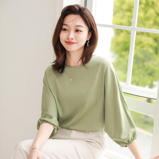 火桐hooton灯笼袖真丝衬衫 2288/2286 商品图11