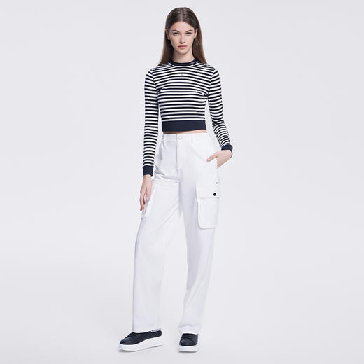 TITIKA ACTIVE条纹运动长袖短款修身瑜伽健身休闲T恤上衣 Line11165 商品图2