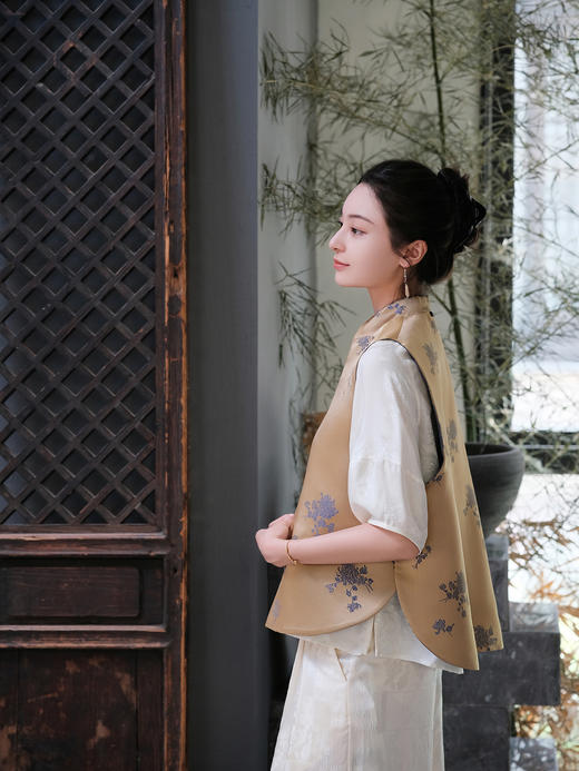 盛唐牡丹 |双面穿真丝花蕾缎马甲 商品图7