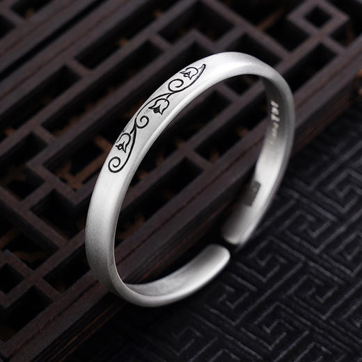 【铃兰醉卧】子佩集S999银手工手镯原创设计【55072202】2407 商品图4