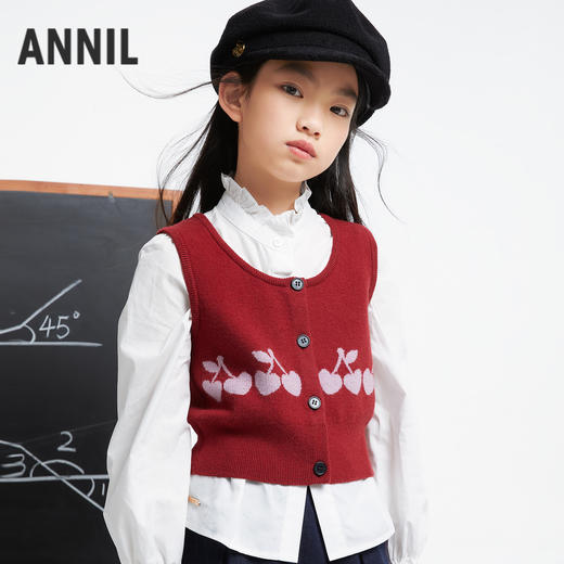 女童开衫毛衣背心新款安奈儿童装实体店同款AG432519 商品图0