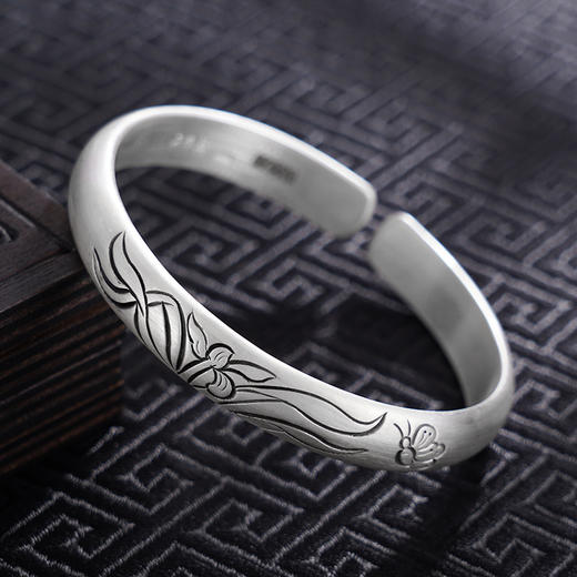 【花蝶缱绻】子佩集S999银手工手镯原创设计【55071210】2407 商品图2