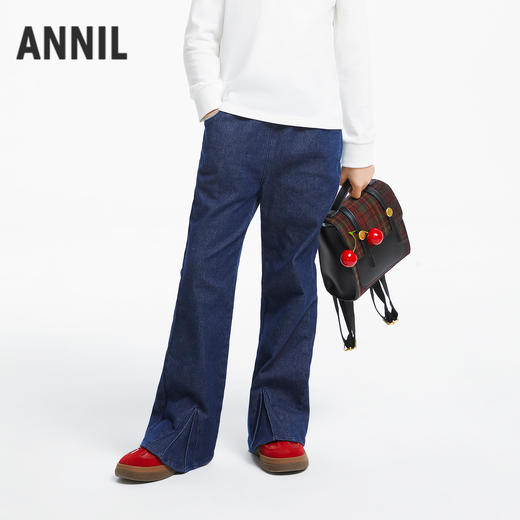 女童防褪色微喇牛仔单裤新款安奈儿童装实体店同款AG436614 商品图0