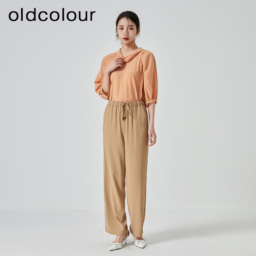 oldcolour21夏垂感直筒裤系带宽松休闲裤N21073179 商品图3