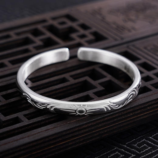 【光辉灿烂】子佩集S999银手工手镯原创设计【55071121】2407 商品图1