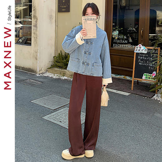 【长裤】国风盘扣直筒裤1N3224505 商品图3