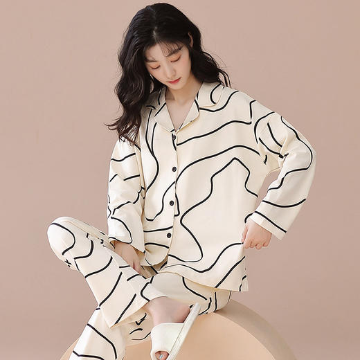 睡衣女春秋季新款2023年新款波点长袖秋冬季可外穿女士家居服套装学生睡衣 商品图9