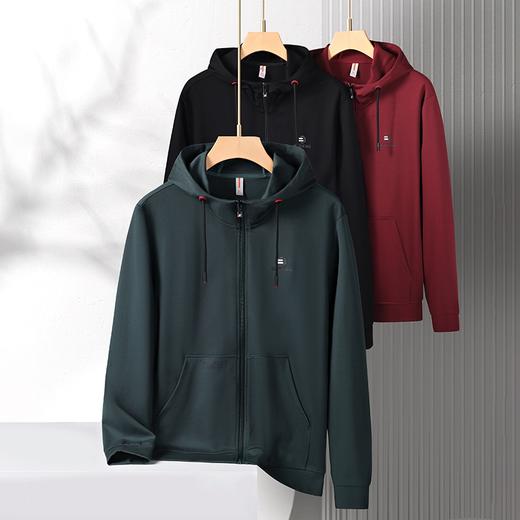 【新款DK】大依优型大码男装连帽夹克加肥加大休闲夹克胖子宽松弹力运动外套上衣 商品图0