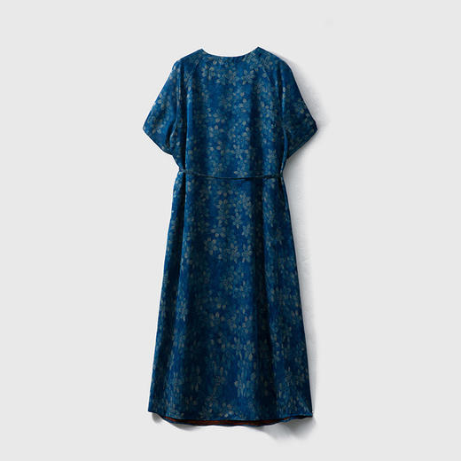 丁摩 双面穿轻奢女桑蚕丝连衣裙香云纱真丝连衣裙系带收腰裙子4ZF-YSDL063 商品图2