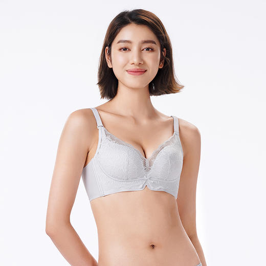 都市丽人内衣自然舒适常规文胸蕾丝中厚文胸3/4杯三排扣树脂胶圈LBT1T1 商品图1