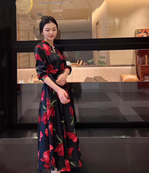 胭脂色连衣裙HJ3S51 商品图2