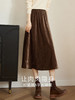 【年终特卖】熙世界复古深棕色金丝绒半身裙2025秋冬新款高腰显瘦a字裙长裙 商品缩略图2