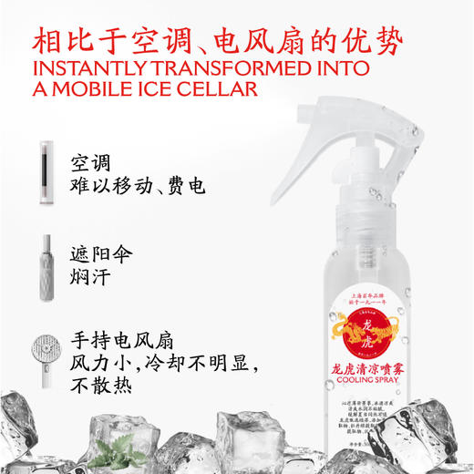 优选丨【2瓶装】龙虎清凉喷雾  温神器夏季天衣物冰凉喷雾剂 50ml 商品图3