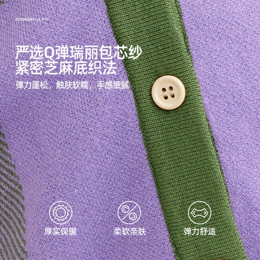 【芝麻底格纹】儿童学院风格纹开衫毛衣 PQMY2407 商品图4