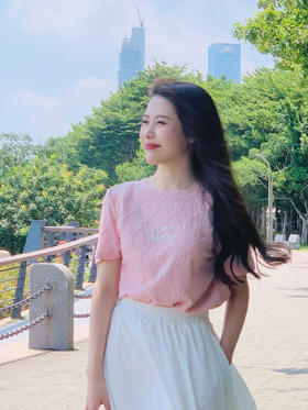 【百图lulu定制】【剪影T恤】【现货】法式 肌理镂空 轻薄短袖 T恤