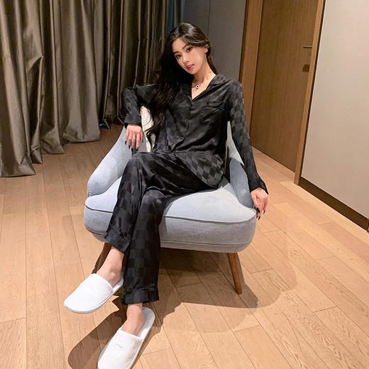 秋季新款睡衣女春秋季冰丝长袖套装韩版学生ins性感大码薄款丝绸家居服 商品图2