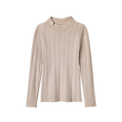 littletime女童打底衫毛衣花边领2024秋新款儿童套头长袖针织衫 商品图4