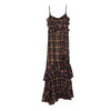 谜底格子吊带裙2024秋季新品复古浪漫荷叶边下摆连衣裙243GL1182 商品缩略图4