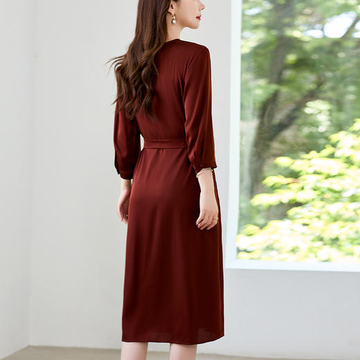 QS-82497832连衣裙桑蚕丝女夏季中长真丝连衣裙女 商品图3