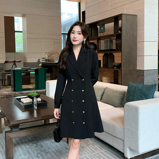 奢姿2024年秋季新款大码女装休闲通勤外套胖妹妹气质西装领风衣9943890218 商品图4