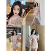微信特批秒杀款  LINCHAOZHANG 【香槟玫瑰】LW240321 盘花扎染外套LQ240363 半裙时尚套装 商品缩略图1