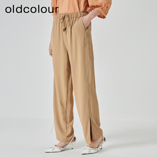 oldcolour21夏垂感直筒裤系带宽松休闲裤N21073179 商品图1