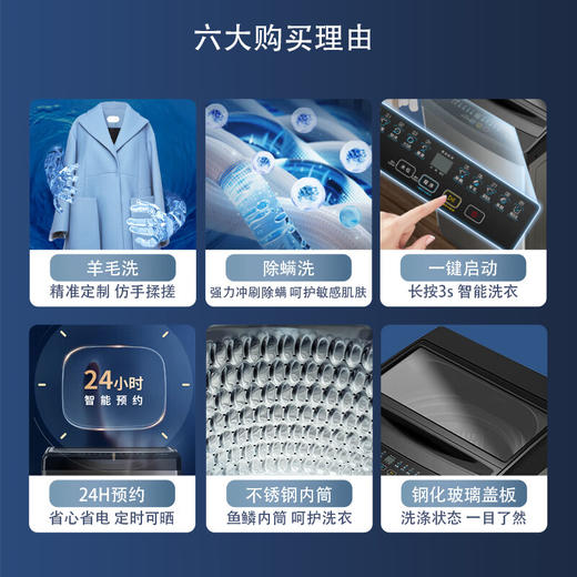 美菱【大力神系列】10公斤咖啡灰波轮洗衣机大力波轮盘健康除螨洗洗0.9超高洗净比D4B100【专】 商品图9