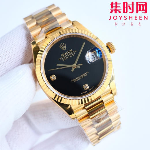 新款震撼发布 ROLEX 劳力士 星期日历型 日志36mm 宝石盘系列中性腕表，36男女皆可佩戴 无字天书 黑玛瑙 让你过目不忘！ 商品图3