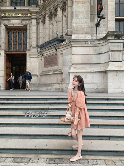 金蘑菇菇 小奶橘 /无花果陶片色系 重工蕾丝裙 商品图4