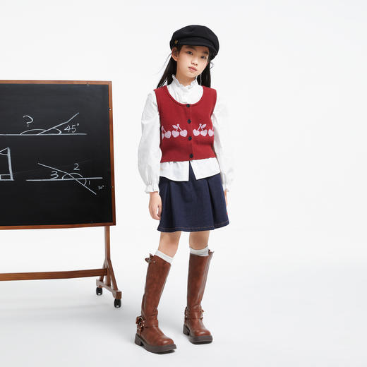 女童开衫毛衣背心新款安奈儿童装实体店同款AG432519 商品图3