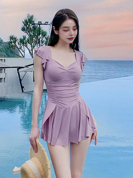 【韩国网红ins泳衣】女性感露背小胸聚拢显瘦连体泳装，遮肚显腰细比基尼泳衣，国庆旅游去海边酒店泡温泉优选吸睛 爆款美背游泳装-QQ 商品图0