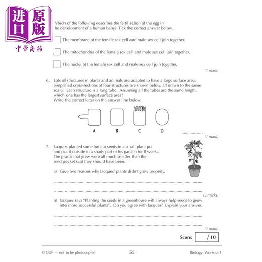 【中商原版】英国原版CGP New KS3 Year 9 Science 10-Minute Weekly Workouts (includes answers) 商品图2