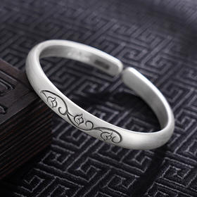 【花魂梦绕】子佩集S999银手工手镯原创设计【55071202】2407