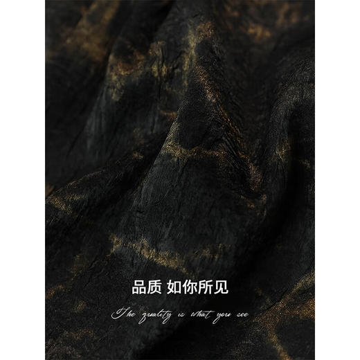 COCOBELLA[浮金碎影]奢感烫金肌理感压褶阔腿裤休闲裤PA3041 商品图4