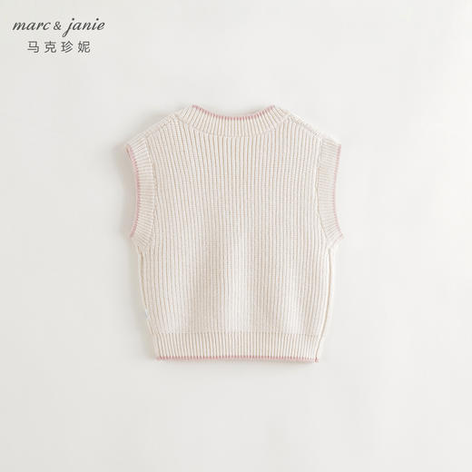 马克珍妮女童甜美立体花朵针织马甲儿童背心2024年秋装新款241037 商品图2