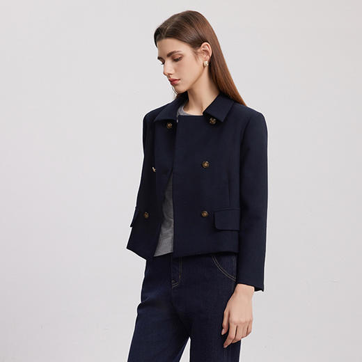 【短款双排扣西装外套】24年秋季新品女士时尚通勤商务西装小外套 商品图4